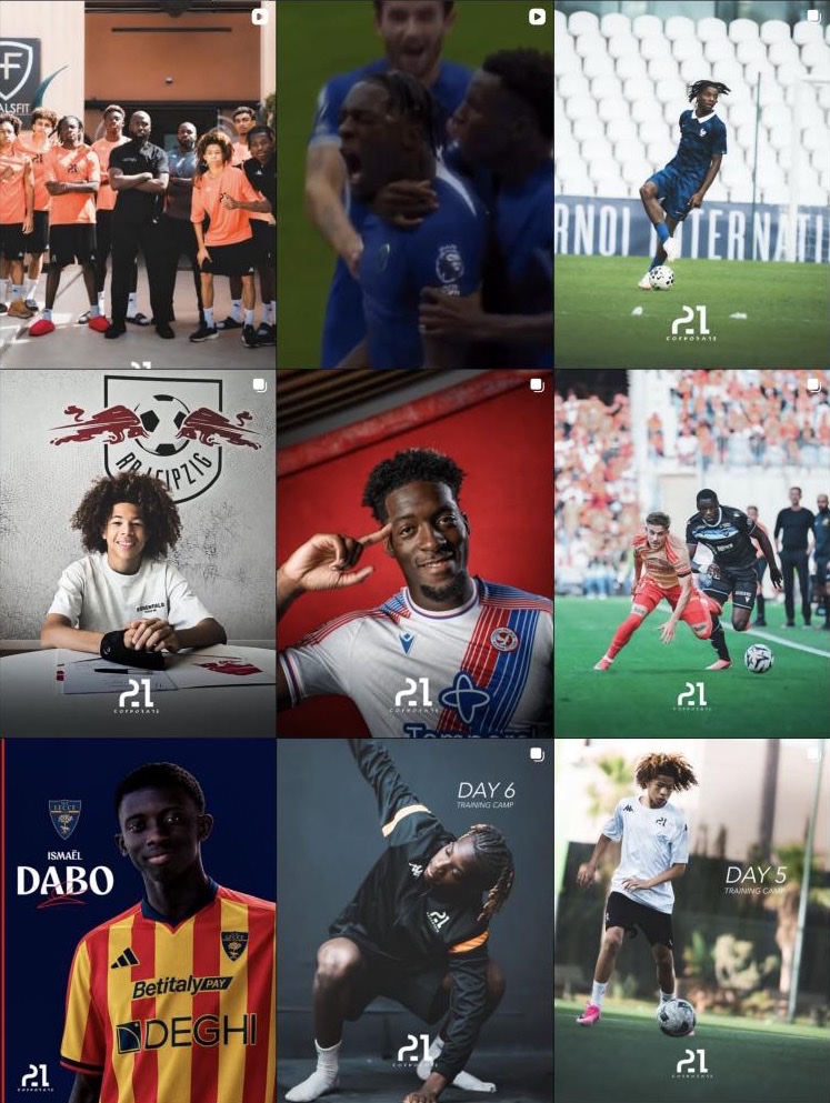 Grille des dernières publications du compte Instagram @21corporate